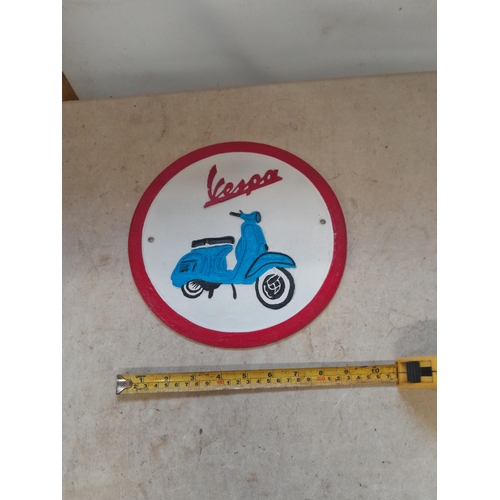 412 - Cast iron Vespa advertising sign