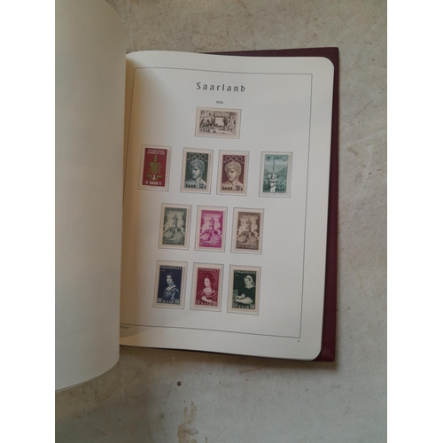 456 - Stamps : sparsely filled printed hingeless pages Saar collection