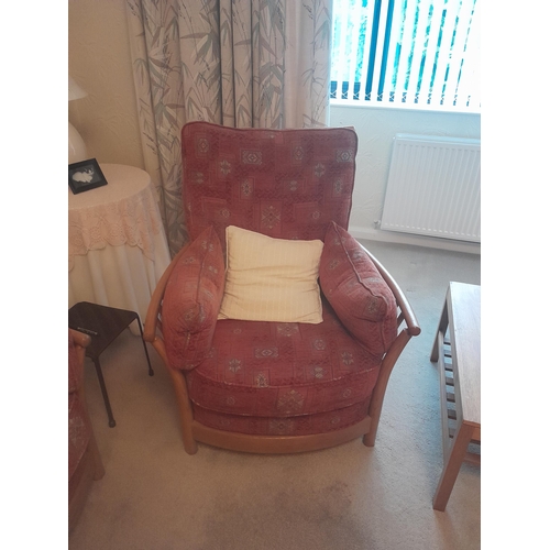 2 - Modern Ercol three piece suit comprising of two seater and 2 x easy chairs