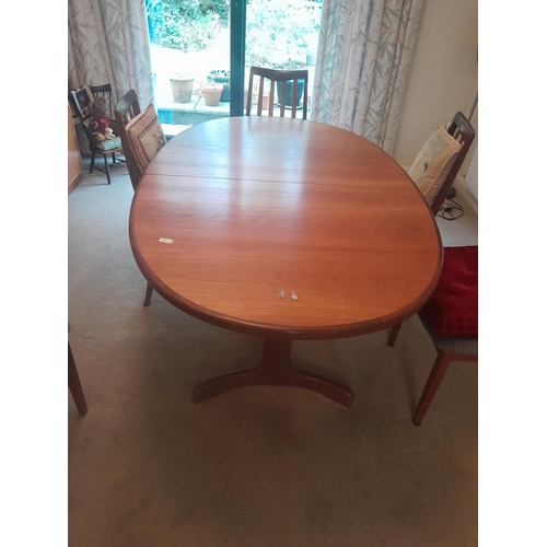 6 - G Plan extending dining table with 6 x G Plan dining chairs