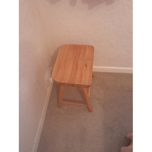 17 - Stool, wall mirror and ebonized bedroom chair