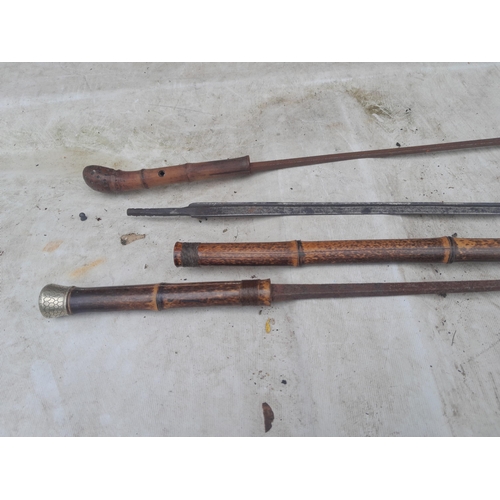 74 - Sword stick and 19th century blades for restoration