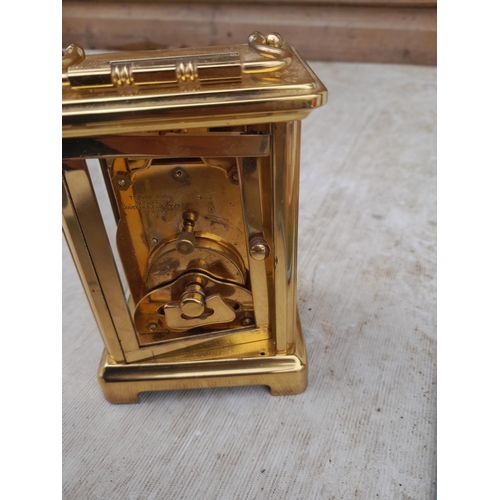 114 - French Carriage clock by Bayard, note loose glass panel on reverse working but no guarantees implied... 