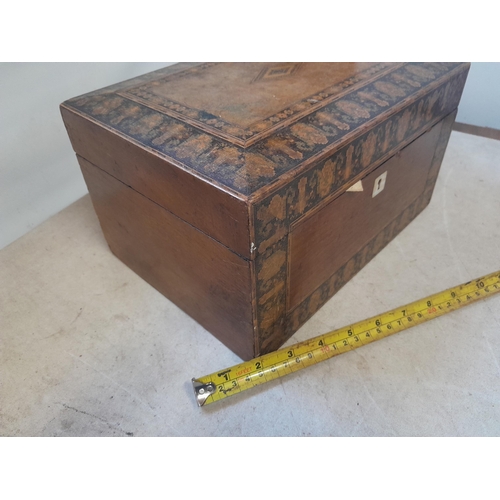 124 - Victorian straw-work work box , need some attention