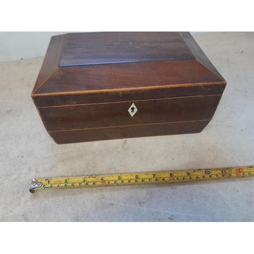 128 - Victorian mahogany sarcophagus work box for restoration