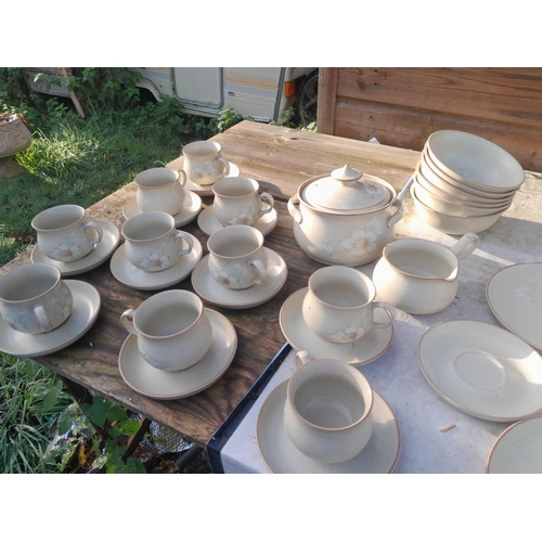 133 - Good array of Denby Day Break pattern dinner ware in good order