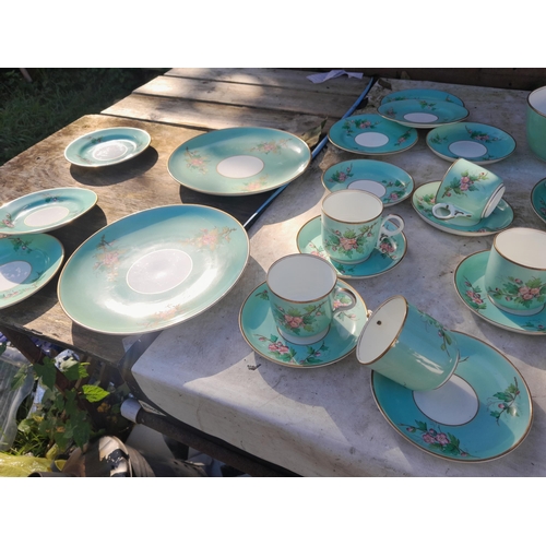 189 - Edwardian floral decorated tea set with Rockwell collectors wall plates some with certs.