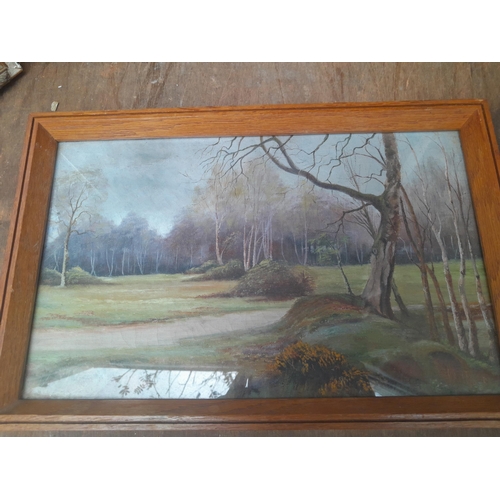 211 - Early 20th century oil on canvas English School Country landscape William Matthews framed and glazed