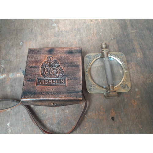 268 - Vintage STYLE Michelin magnifying glass in leather pouch