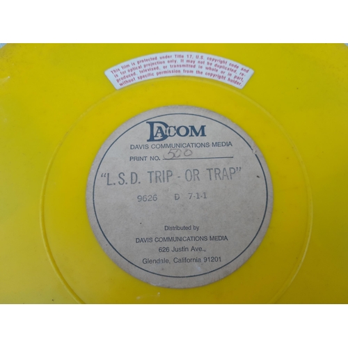 387 - 16 mm film reel to reel and 3 x cartridges : LSD Trip or Trap, Joshua , The Large White butterfly an... 