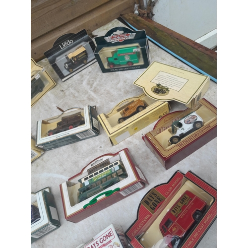 7 - Box of boxed Die cast toy cars mainly Days Gone By Lledo etc.