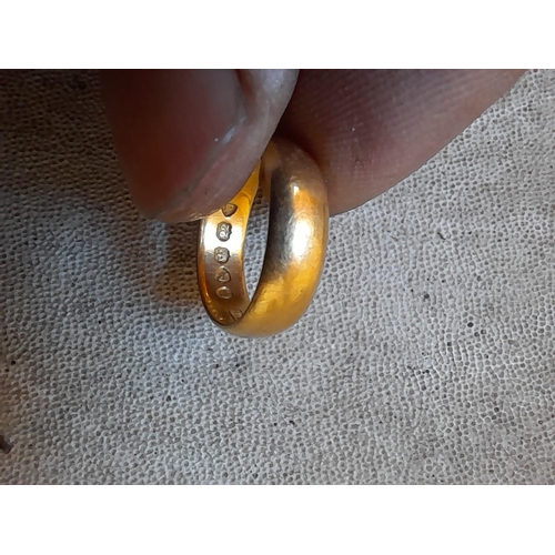 19 - 22 ct gold wedding band 4.6 g, size H