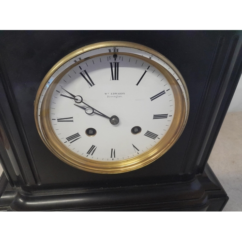 21 - Late Victorian slate  chiming mantle clock