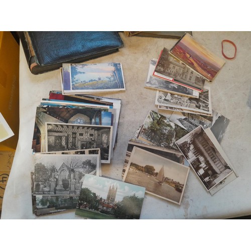 27 - 2 x vintage empty postcard albums, 20th century loose multi thematic, West Country interest included... 