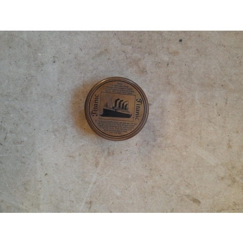 354 - Antique STYLE Titanic Memorial compass