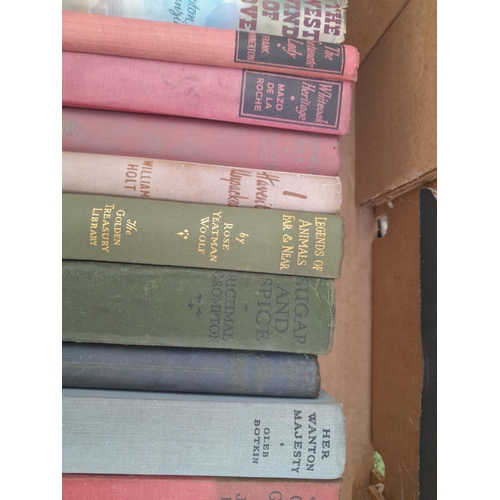 50 - Box of mixed theme fiction books earlier edition noticed