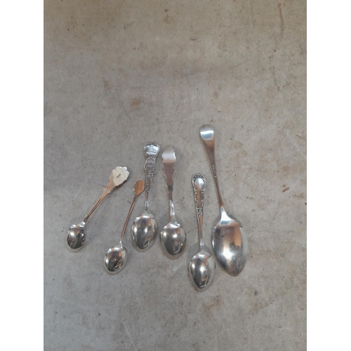 57 - Collection of silver spoons, foreign and GB 62 g