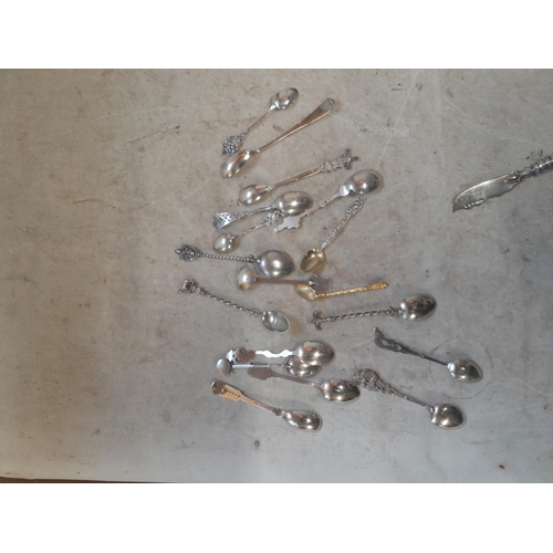 58 - Lower grade, silver plate and other souvenir spoons