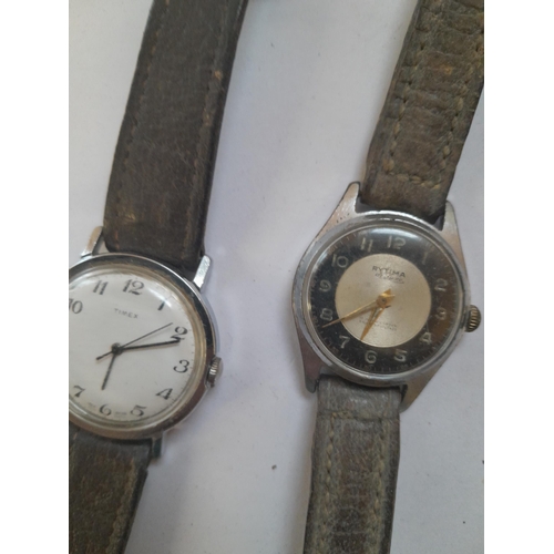 90 - Assorted vintage and modern wristwatches & pocket watch with plated case  : Timex , Lorus etc.