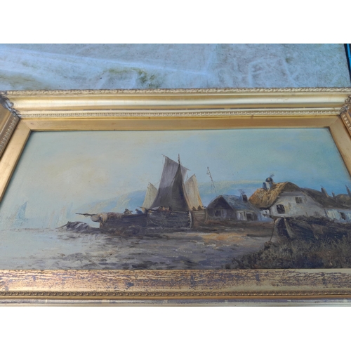 190 - Late 19th / early 20th century oil on canvas English School Marine scene with heavy impasto, needs a... 