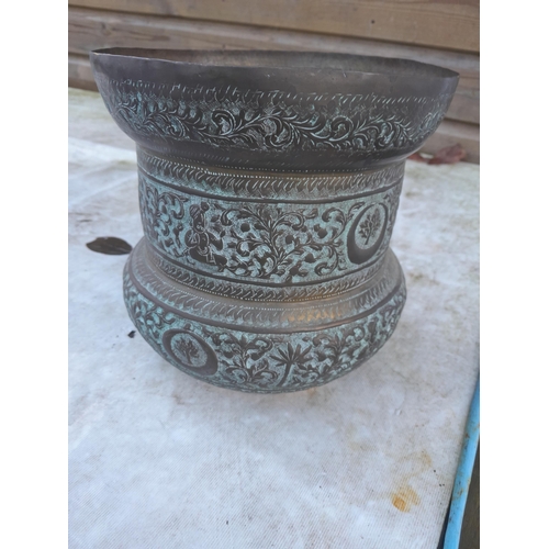 193 - Late 19th / early 20th century brass Kashmiri ware jardiniere