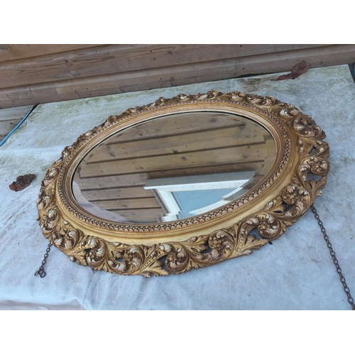 196 - Edwardian gilt gesso wall mirror