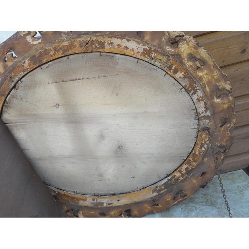 196 - Edwardian gilt gesso wall mirror