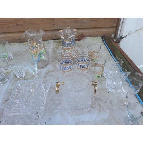 198 - Large array of Edwardian and later cut glass ware, mainly drinking vessels