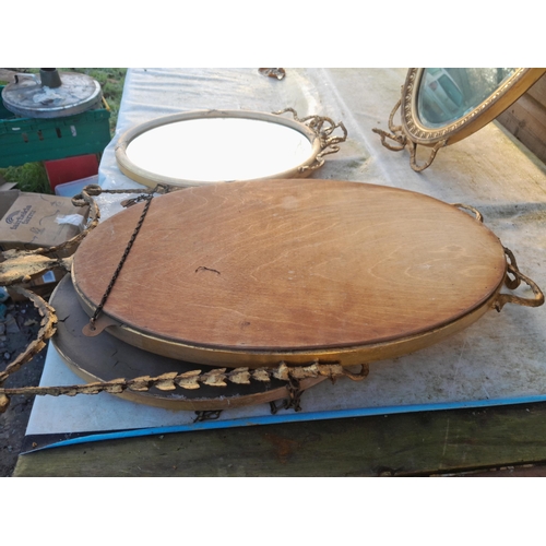 200 - 2 x pairs of Edwardian gilt gesso mirrors