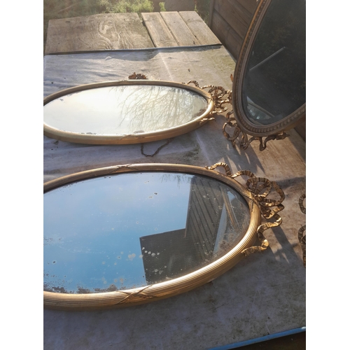 201 - 2 x pairs of Edwardian gilt gesso mirrors