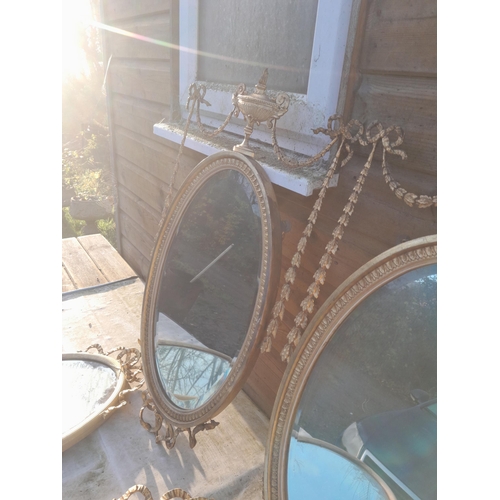 201 - 2 x pairs of Edwardian gilt gesso mirrors