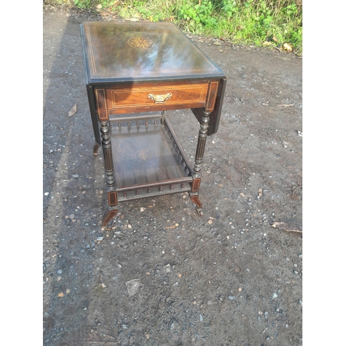 221 - Edwardian inlaid rosewood lap side table