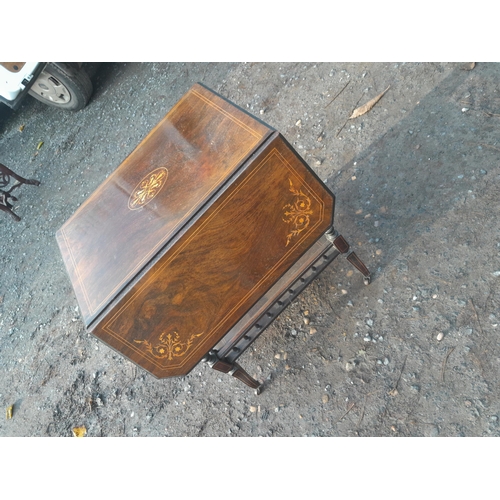 221 - Edwardian inlaid rosewood lap side table