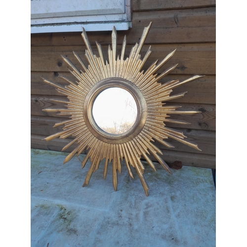 224 - Vintage giltwood sunburst wall mirror