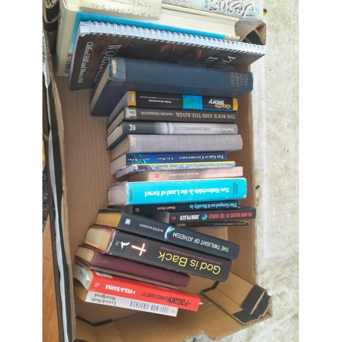 232 - 3 x boxes of books : non fiction, religious, travel etc.