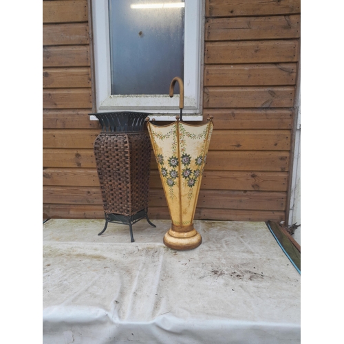 253 - Vintage style umbrella stand & one other