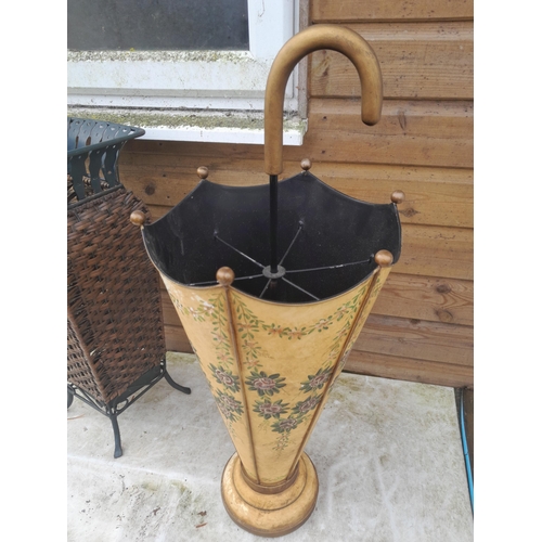 253 - Vintage style umbrella stand & one other