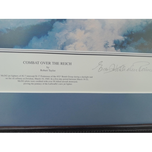 256 - Aviation interest Ltd Edition Print countersigned by the artist and notable pilots  : Combat over th... 