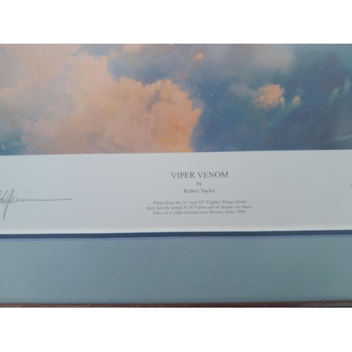 260 - Aviation interest Ltd Edition Print countersigned by the artist and notable pilots  : Viper Venom by... 