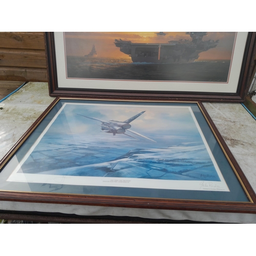 261 - Aviation interest Ltd Edition Print countersigned by the artist and notable pilots  , note fade on o... 