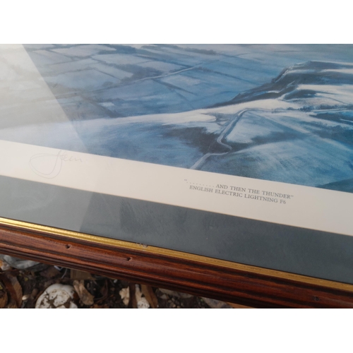 261 - Aviation interest Ltd Edition Print countersigned by the artist and notable pilots  , note fade on o... 