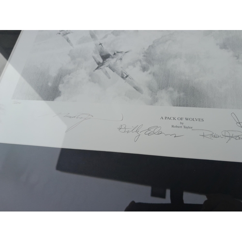 261 - Aviation interest Ltd Edition Print countersigned by the artist and notable pilots  , note fade on o... 