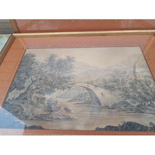 281 - Pair of 19th century English School Rural landscapes in charcoal F&G