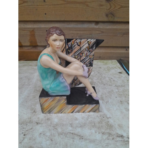 382 - Peggy Davies Ceramic Sculptures Back in Time 45 /50  Ltd Edition Porcelain figure by Andy Moss in go... 