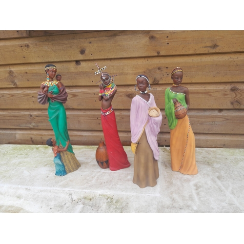 402 - Resin Maasai figures including 3 x Soul Journeys Ltd Edition