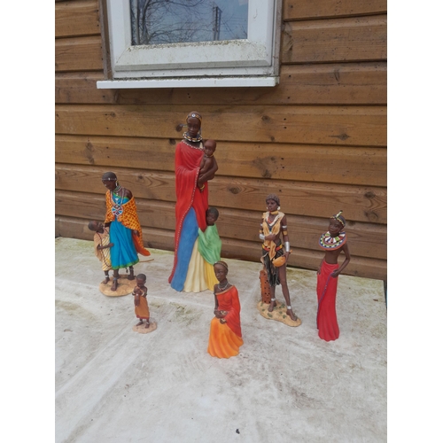 406 - Resin Maasai figures including 1 x large Soul Journeys Ltd Edition