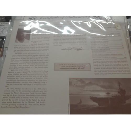 261 - Aviation interest Ltd Edition Print countersigned by the artist and notable pilots  , note fade on o... 