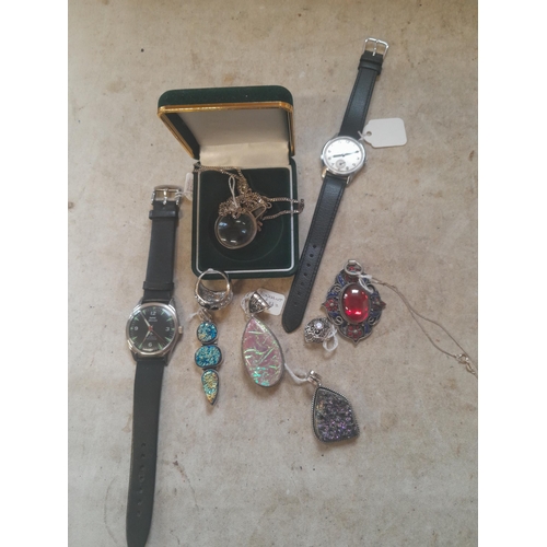 488 - Vintage watches, silver and other costume jewellery