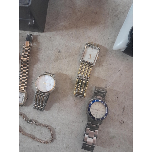 514 - Boxed and loose wristwatches and gold plated necklace and bracelet (costume jewellery)