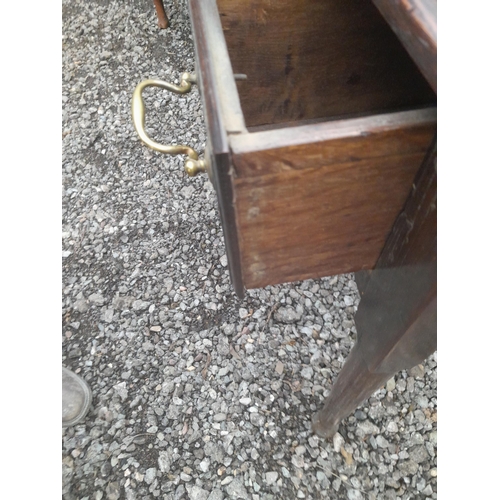 553 - 18th century oak side table with three drawers 54 cms x 92 cms x 74 cms